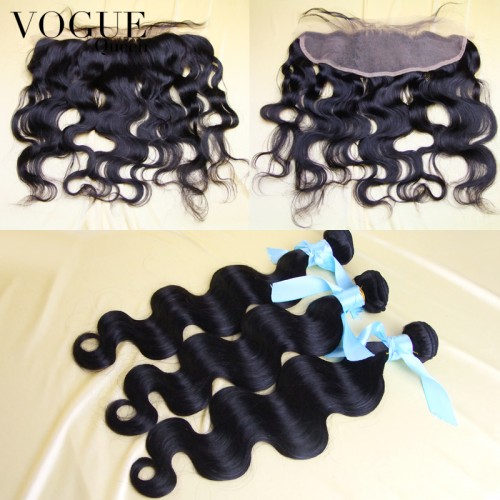 Brazilian virgin hair with lace frontal closure,Brazilian body wave with lace frontal bundles,3 bundles with 13x4 lace frontal